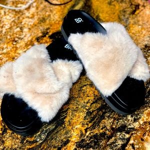 BP furry slippers